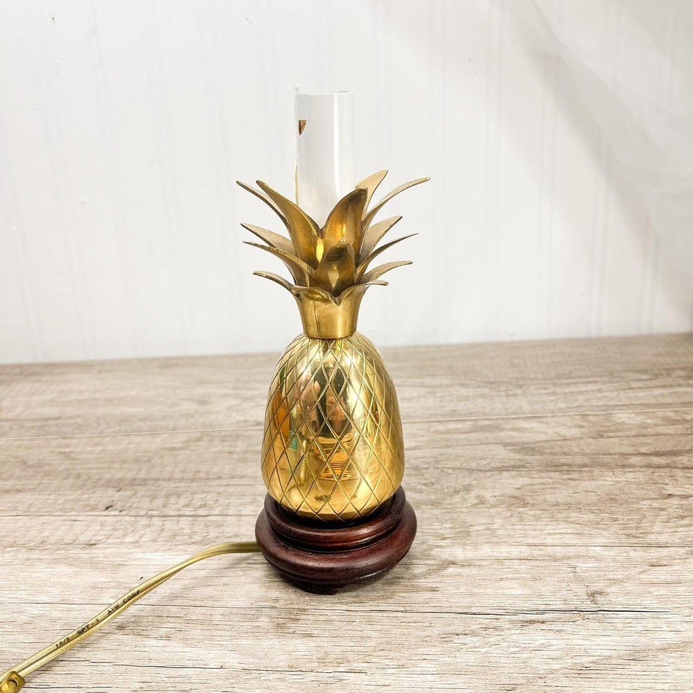 Vintage‎ Solid Brass Pineapple Lamp: Hollywood Regency Decor